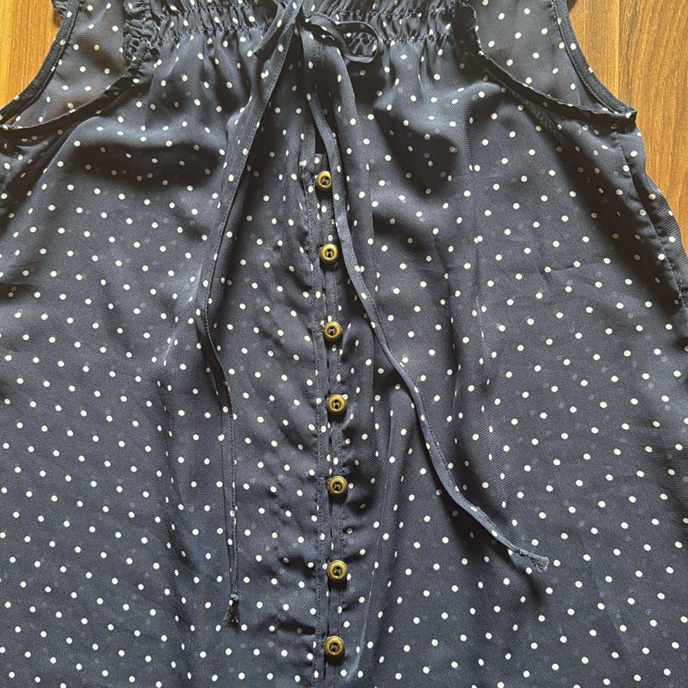 Navy Blue Polka Dot Gap Short Sleeve - Picture 3 of 3
